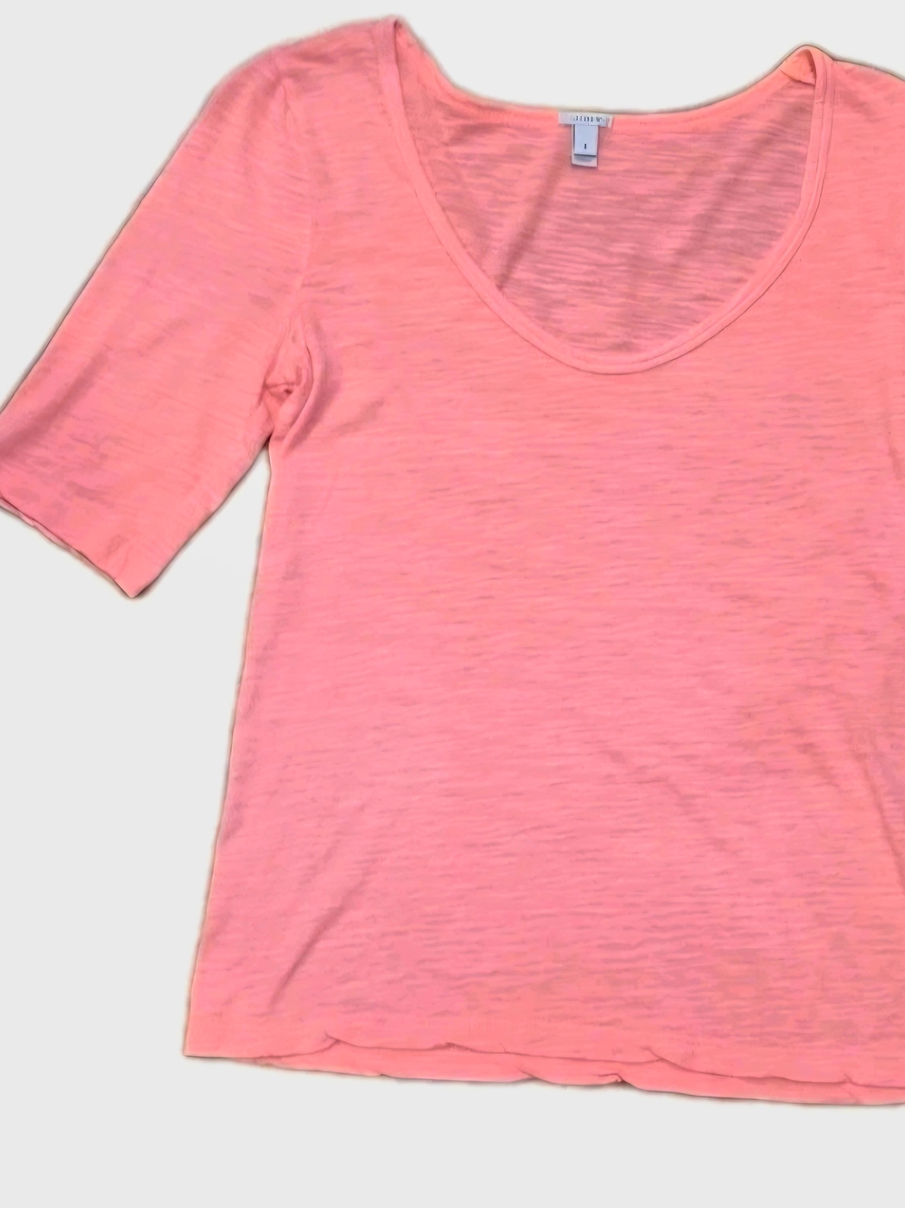 J. Crew Small Slub Knit Coral Pink Modal Crewneck Tee Top